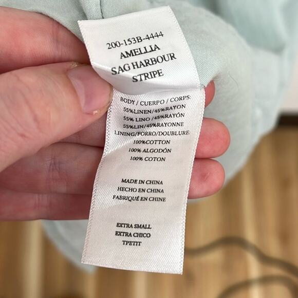 Rails Amelia Sag Harbour Rainbow Stripe Linen Tiered Coastal Flowy Midi Dress XS - Picture 11 of 14